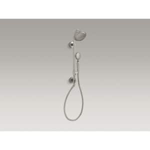 Hydrorail-S 1-Spray Shower Column Kit with Artifacts 2.5 Gpm Showerhead and Handshower in Vibrant Brushed Nickel
