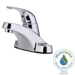 Pfirst Series 4 in. Centerset Single-Handle Bathroom Faucet in Polished Chrome