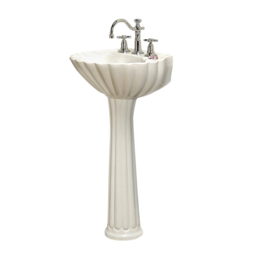 Bali 19" Beige Vitreous China Pedestal Sink with Overflow