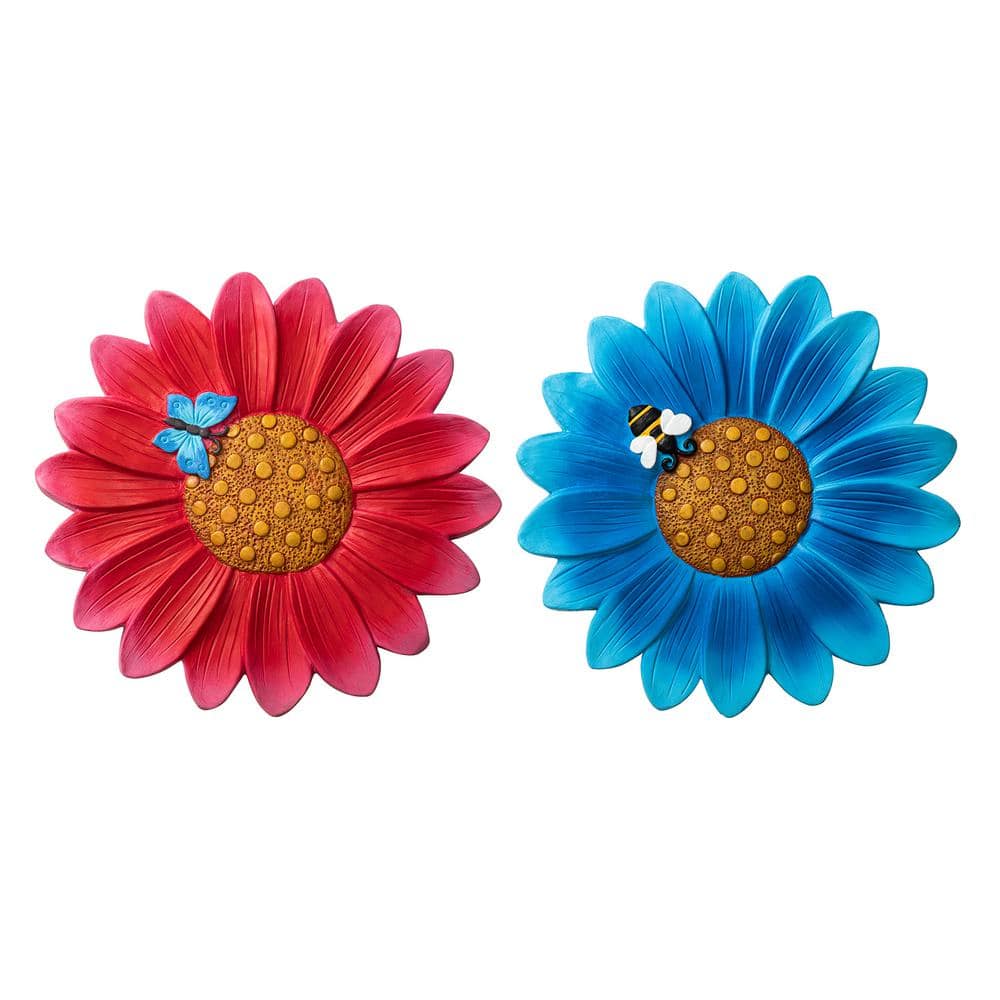 1 in. H x 10 in. D Cement Flower Style and Textured Stepping Stones with Butterfly and Bee (Set of 2) price history on PriceWatchPro
