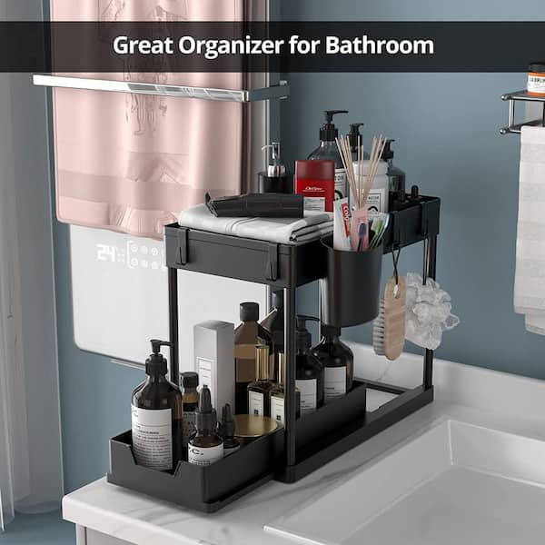 HOMLUX Sliding Under Sink Organizers and Storage for Bathroom (Set of 2)  HD-16-FDC - The Home Depot