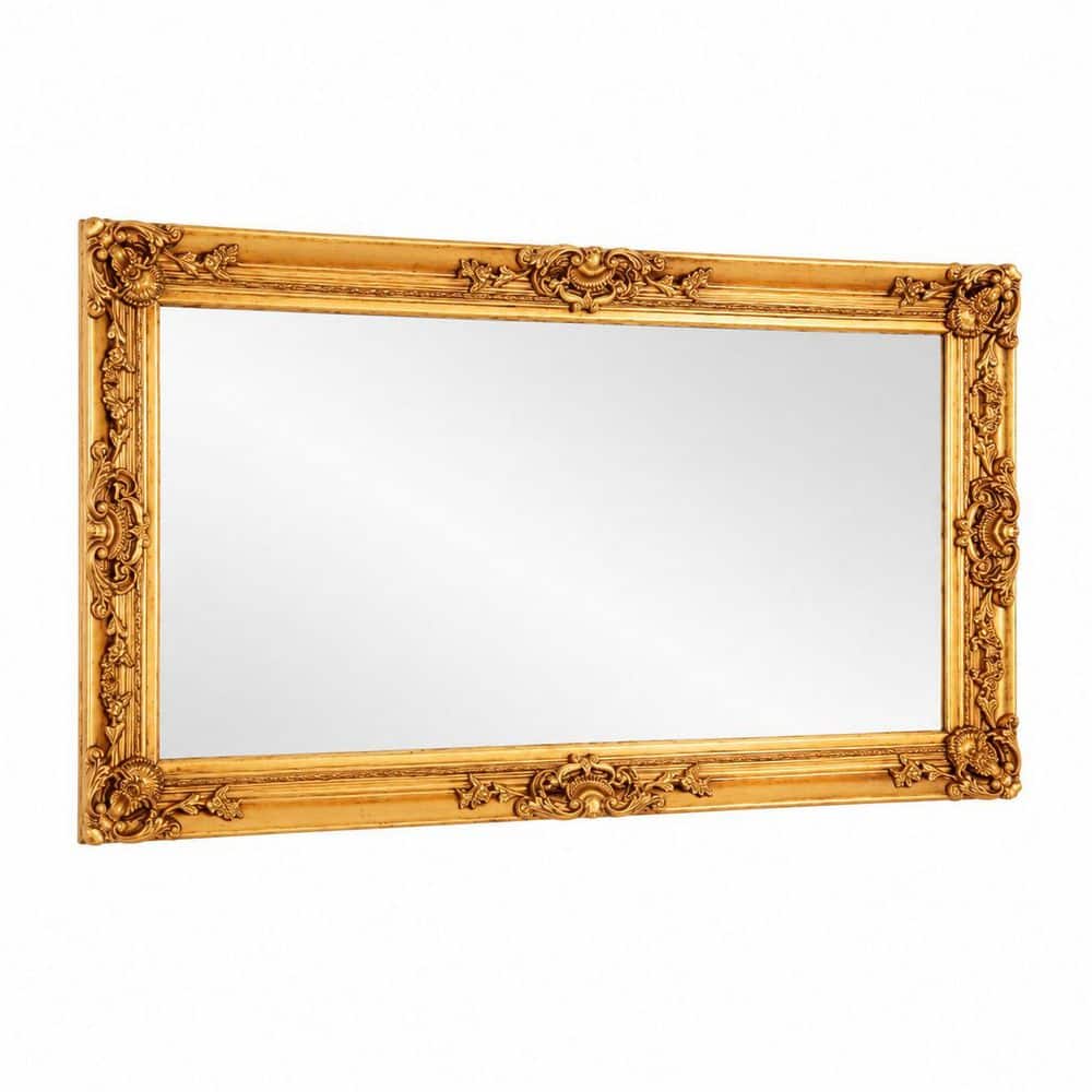 ダークゴールドフレームのミラー CYIKE 25.5 in. W x 49.2 in. H Rectangular Framed Wall Mirror in
