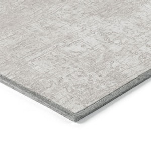 Ivory 8 ft. x 10 ft. Woven Abstract Rectangle Indoor/Outdoor Area Rug