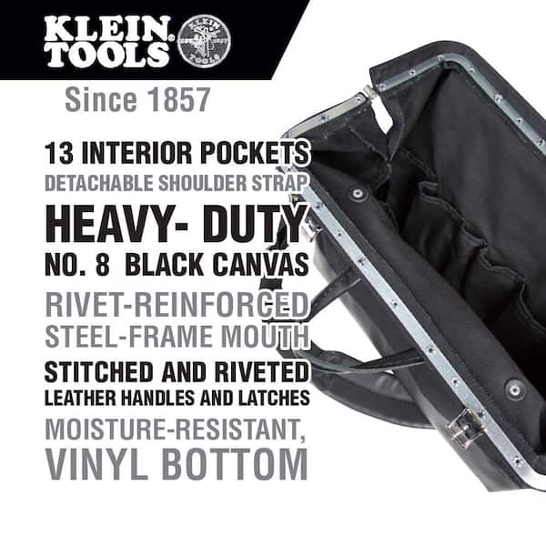 Klein Tools 18 in. Canvas Tool Bag with Zipper in Assorted Colors (3-Pack)  5539LCPAK - The Home Depot