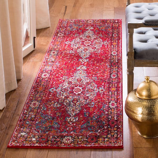 Vintage Hamadan Red/Multi 2 ft. x 6 ft. Medallion Antique Border Runner Rug
