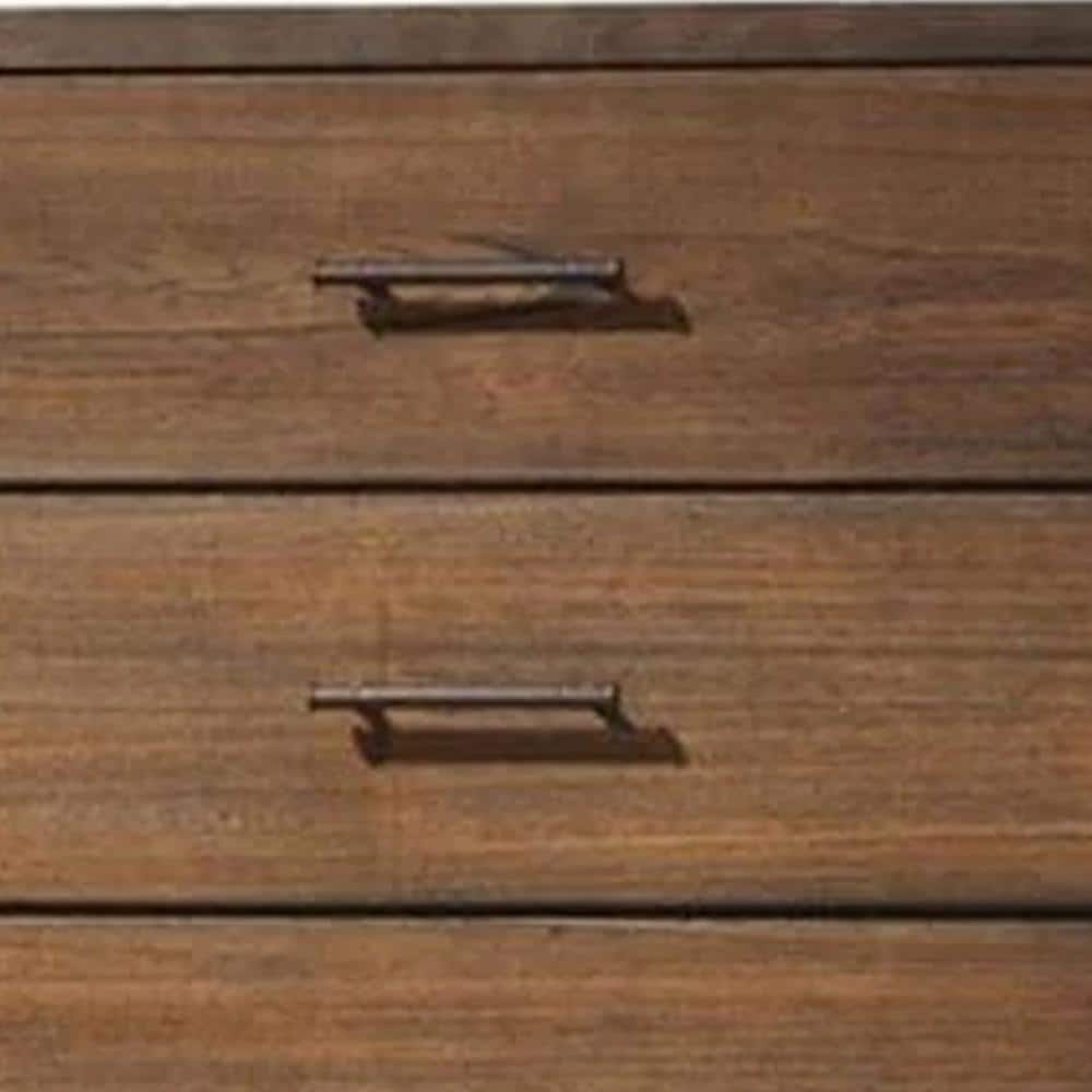 Oak Brown 5-Drawer Vertical Chest with Dovetail Drawers