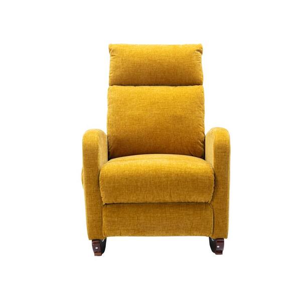 Unbranded Modern Yellow Rocking Massage Chair with High Backrest