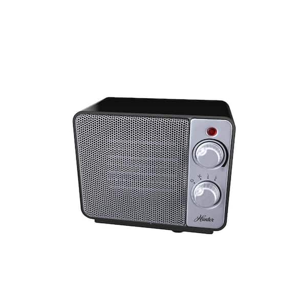 Hunter 1500-Watt Ceramic Retro Electric Portable Heater - Black
