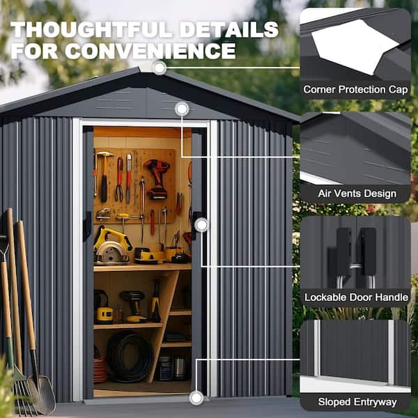 Nuu Garden 6 ft. x 4 ft. Metal Outdoor Backyard Garden Storage