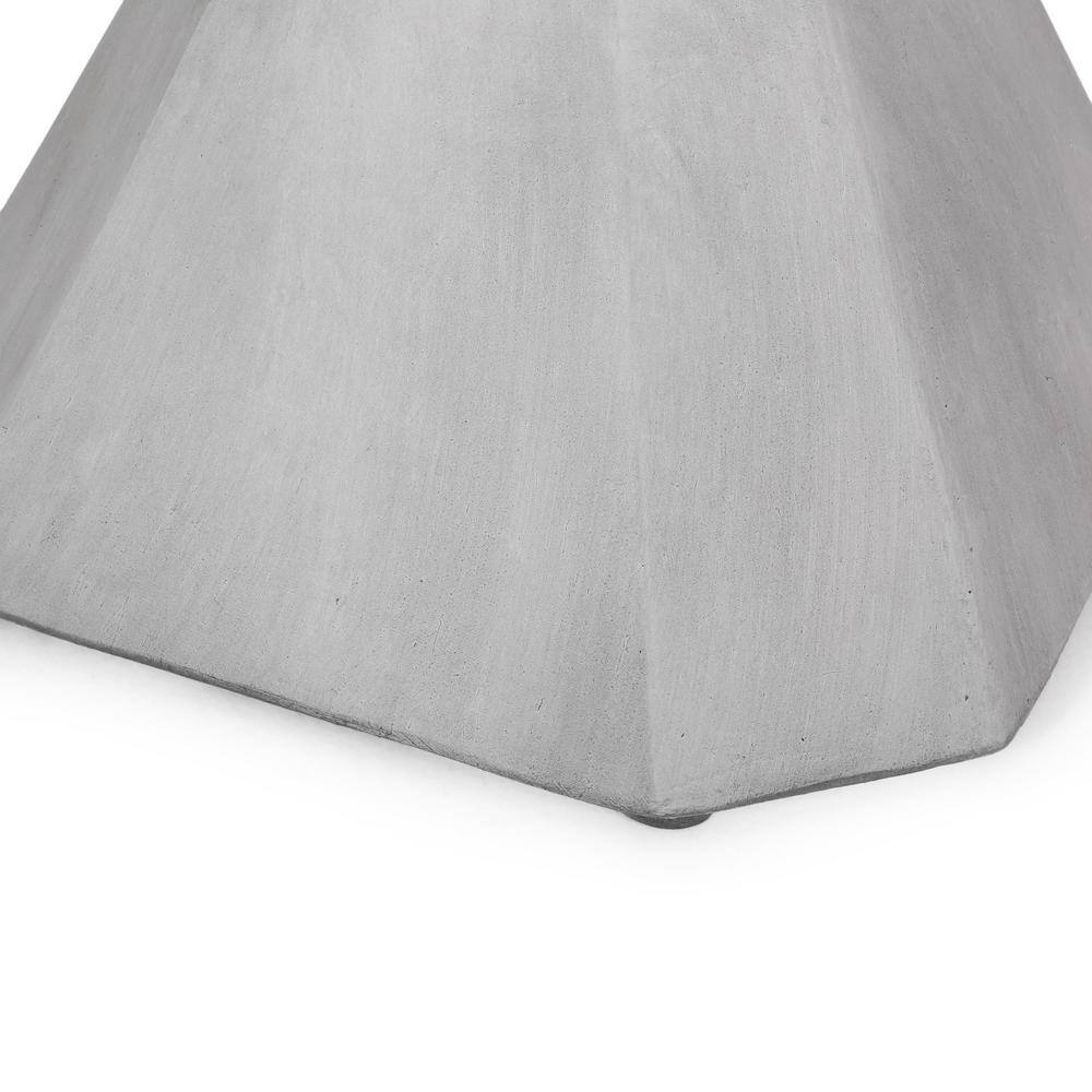 Gray Geometric Concrete Outdoor End Table