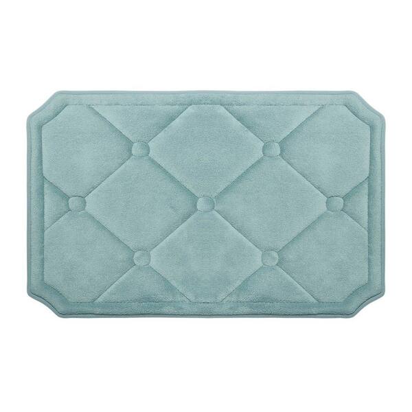BounceComfort Gertie Aqua 20 in. x 32 in. Memory Foam Bath Mat