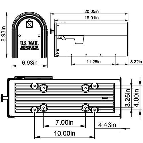 Edson Medium Gray Galvanized Steel Post Mount Mailbox