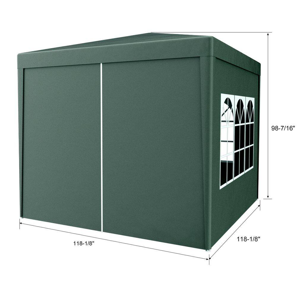 10 ft. x 10 ft. Green Outdoor Party Tent Canopy with Removable Walls