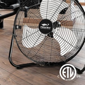 18 in. High Velocity Cradle Floor Fan in Black with 3 Speed Control