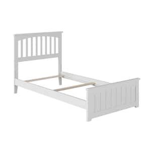 Mission White Twin XL Traditional Bed with Matching Foot Board