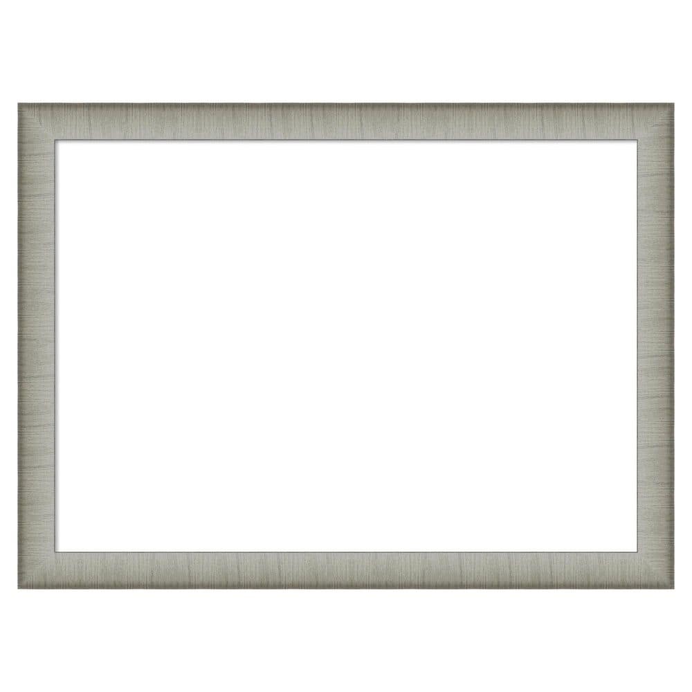 Amanti Art elegant Brushed Narrow Pewter 31 in. x 23 in. Polystyrene ...