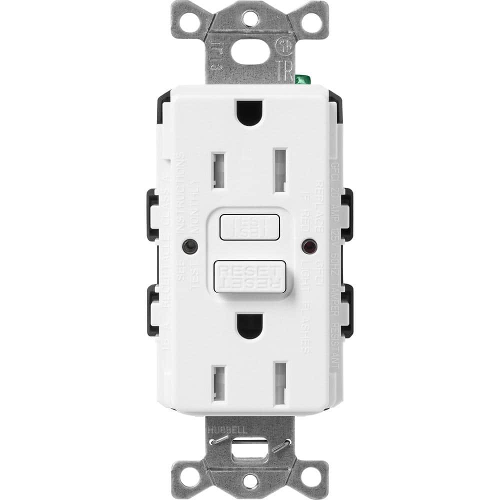 Lutron Claro 15-Amp Tamper Resistant Duplex Receptacle Outlet, Snow (SCR-15-GFST-SW)