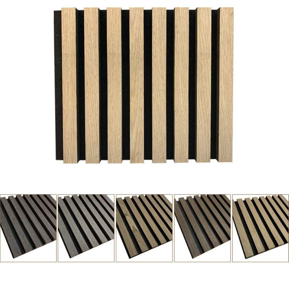 Wellco 12.6 in. x 94.4 in. Slat-Style Acoustic Wall Panel with Felt ...