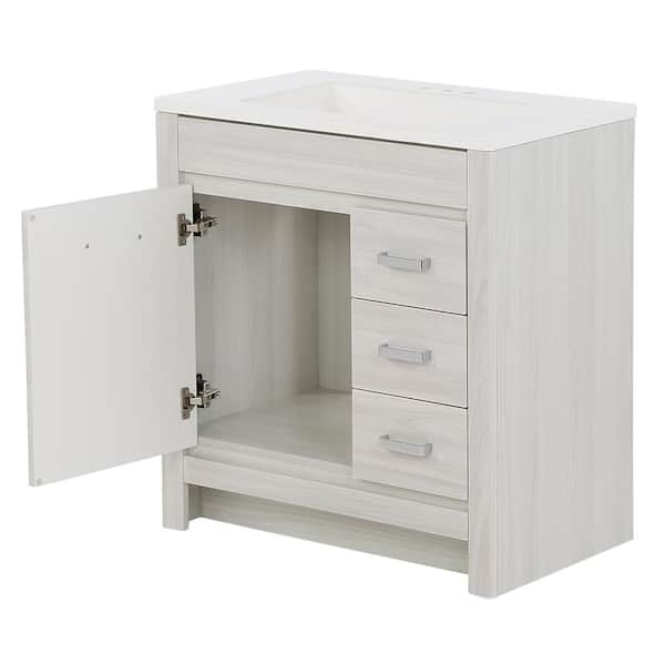 Ronning 30 Bathroom Vanity with Single Sink-Combination Under Counter Sink and Storage Cabinet Vanity Winston Porter Base Finish: White