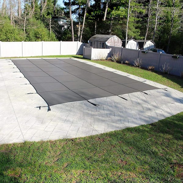 Mesh 16 ft. x 32 ft. Gray In Ground Pool Safety Cover