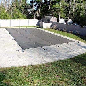 Mesh 16 ft. x 36 ft. Gray In Ground Pool Safety Cover