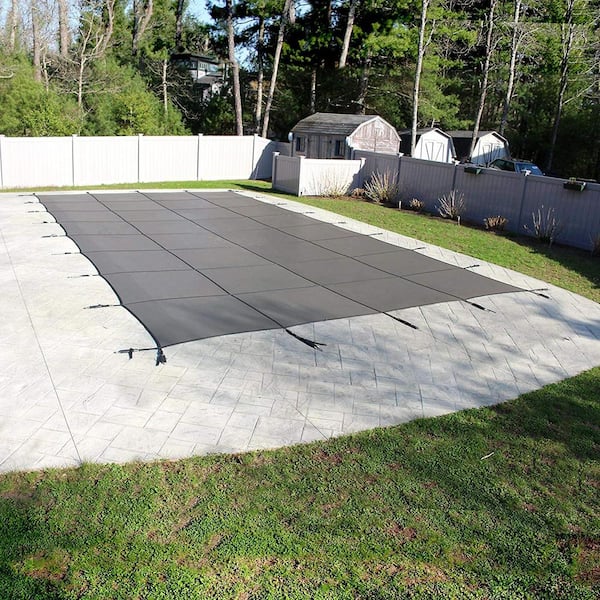 Mesh 18 ft. x 36 ft. Gray In Ground Pool Safety Cover