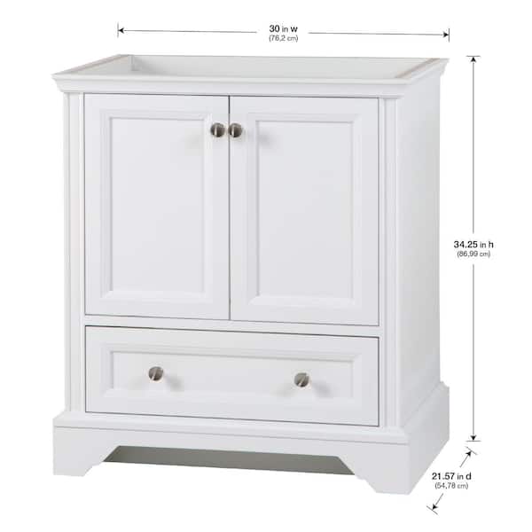Home Decorators Collection Stratfield 30 In W X 22 D 34 H Bath Vanity Cabinet Only White Sf30 Wh The Depot - Home Depot Bathroom Vanity Cabinet Only