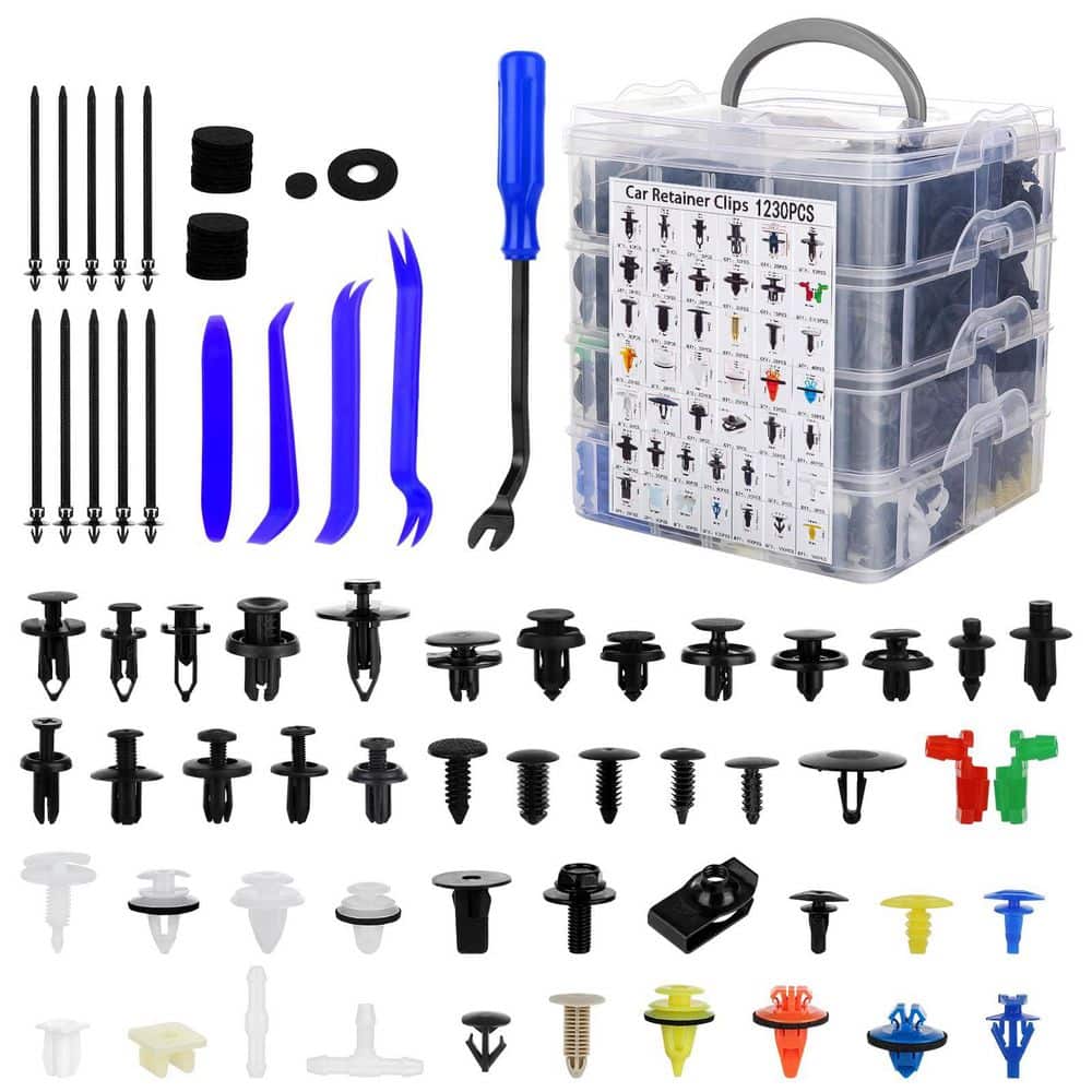 1365pcs Car Push Retainer Clips Body Clips Plastic Fasteners Kit Fender Rivet Clips 44 Sizes for Ford GM Honda Toyota price history on PriceWatchPro