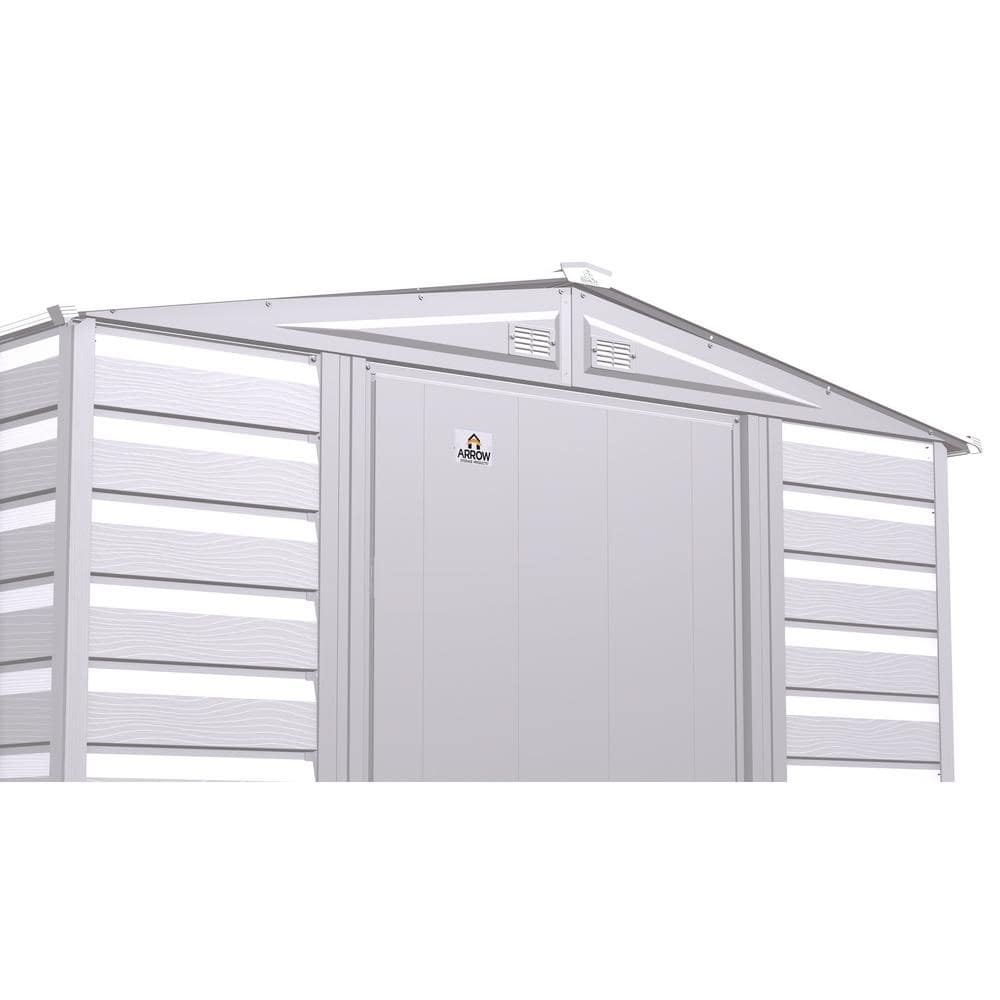 Flute Grey 6x5 Galvanized Steel Storage Shed with Swing Doors