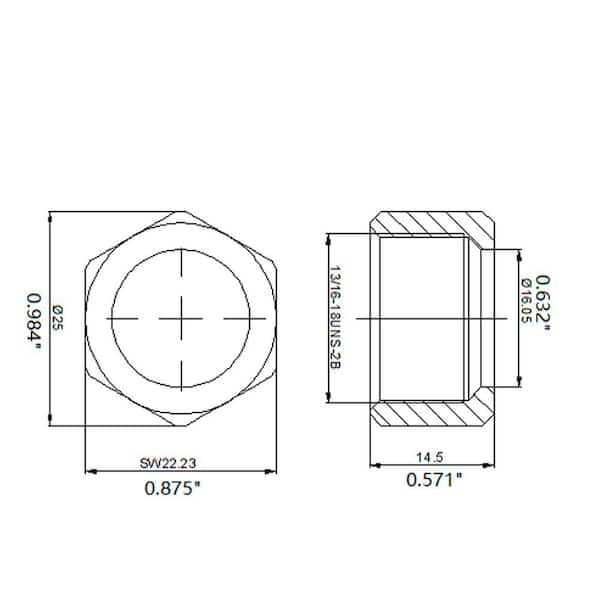 5/8 in. Brass Compression Nut Fittings (3-Pack)