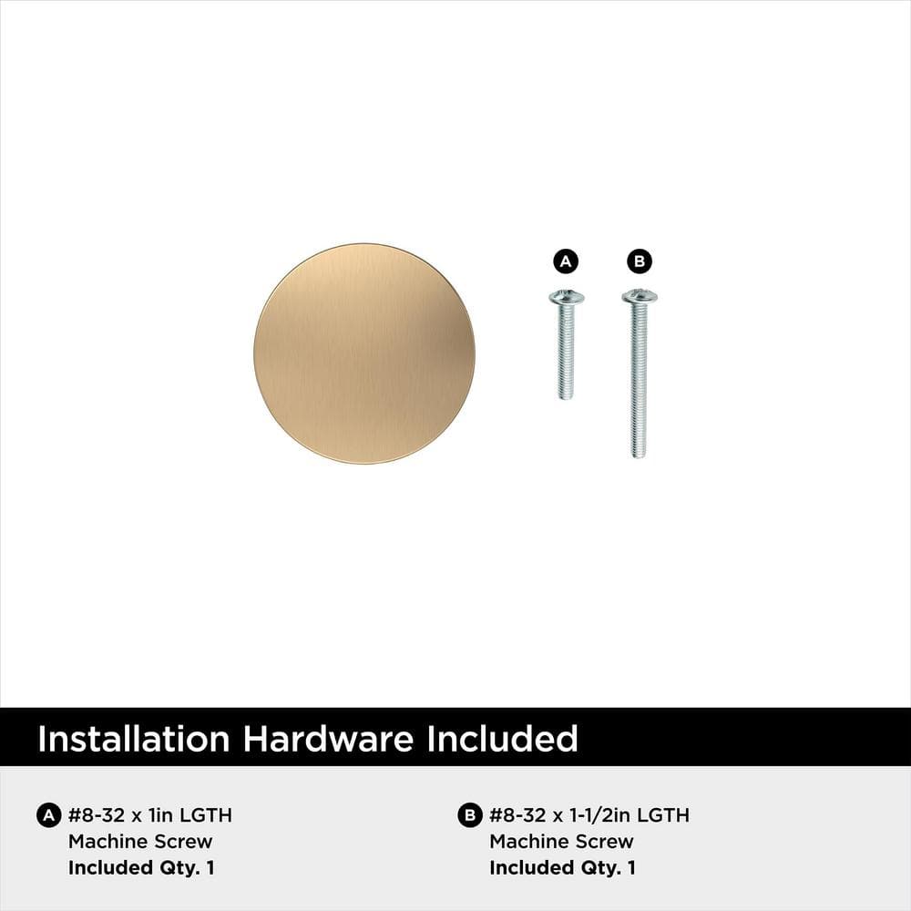 Champagne Bronze Round 1-1/4 inch Cabinet Knob with Mounting Hardware