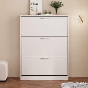 42.6 in. H x 31.6 in. W x 9.3 in. D, White Wooden Shoe Storage Cabinet, Simple and Fashion