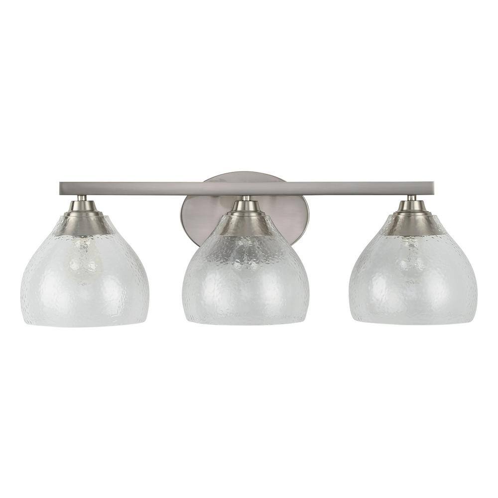 Ariella 8.875 in. 3-Light Pewter Vanity Light with Clear Shade price history on PriceWatchPro