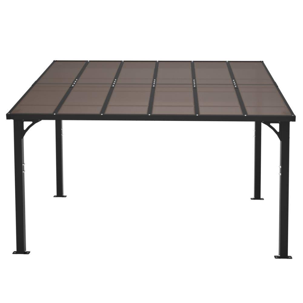 Brown 12 ft. x 10 ft. Hardtop Gazebo, Outdoor Patio Pergola with Tinted Polycarbonate Roof, UV & Snow Resistant price history on PriceWatchPro