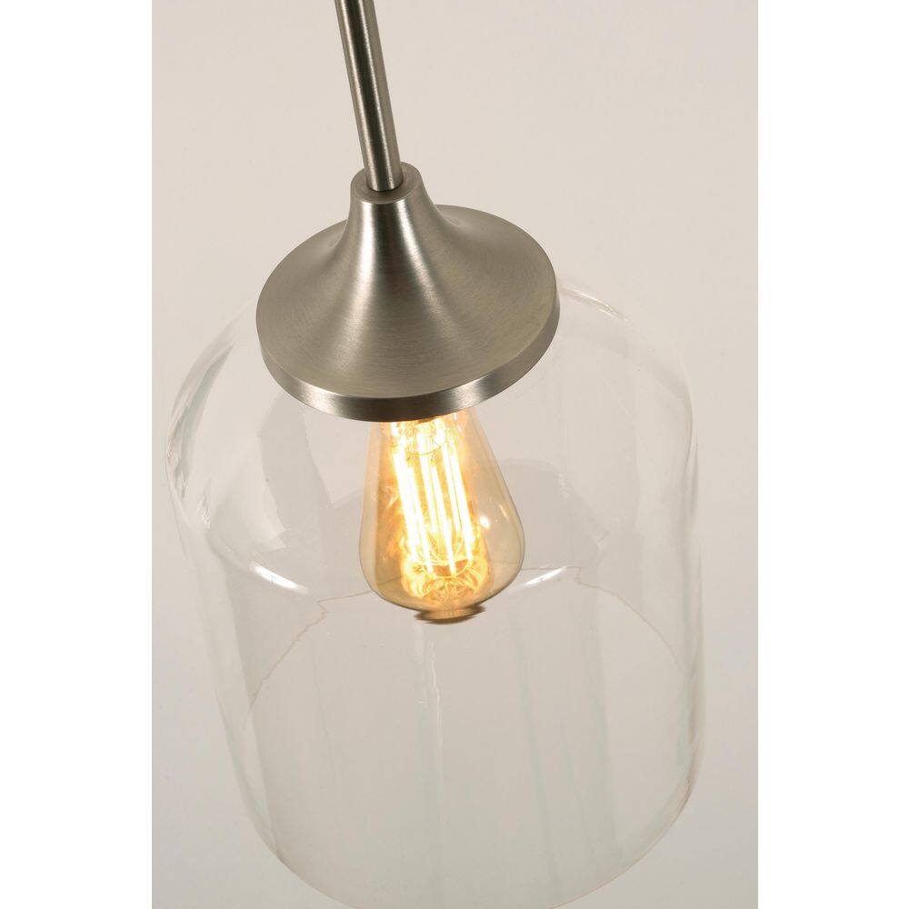 William 6" Satin Nickel Vintage Glass Pendant Light