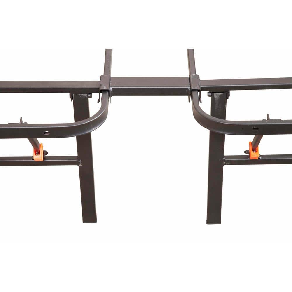 King Black Metal Platform Bed Frame with Storage