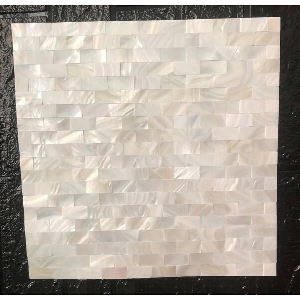Art3d 12 in. x 12 in. Mother of Pearl Shell Mosaic Tile Backsplash in White  A18011P10 - The Home Depot