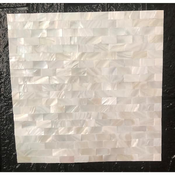 1-Sheet 11.8 in. x 11.8 in. White Peel and Stick Mother of Pearl Shell Tile for Kitchen Backsplash/Bathroom Seamless