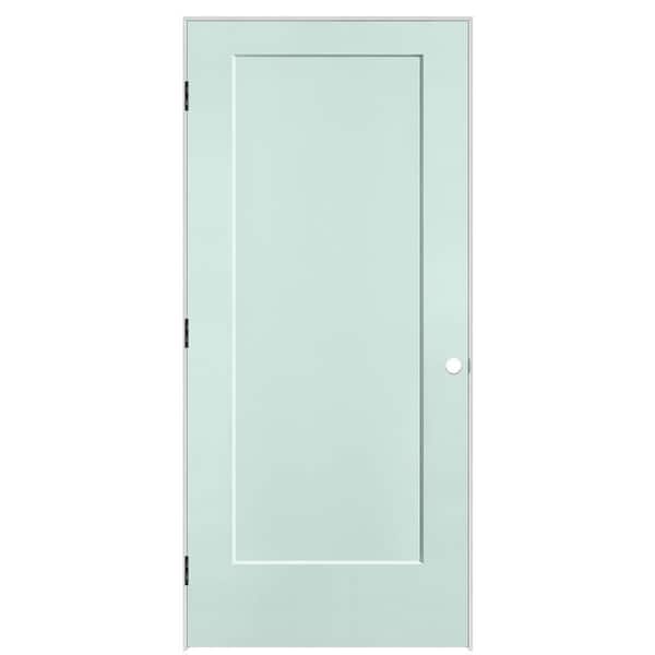 Masonite 36 in. x 80 in. 1-Panel Lincoln Park Right-Hand Solid Core Sea Glass Molded Composite Single Prehung Interior Door