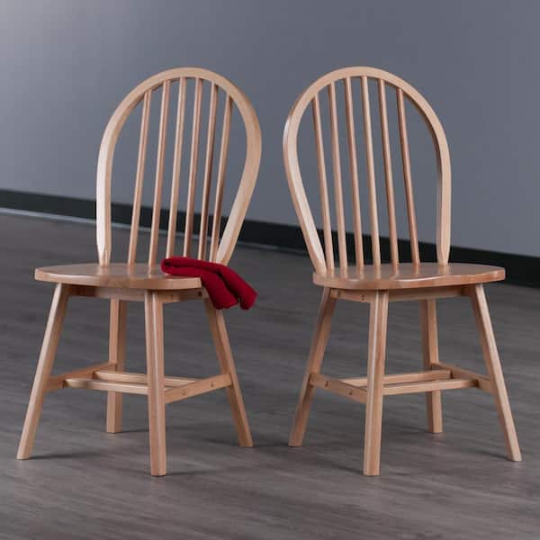 WINSOME WOOD Windsor Natural Solid Wood Windsor Chair (Set of 2
