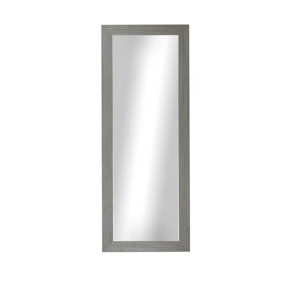 Unbranded Modern Rustic 20.75 in. W x 59.75 in. H Rectangular Wooden Weathered Grey Mirror