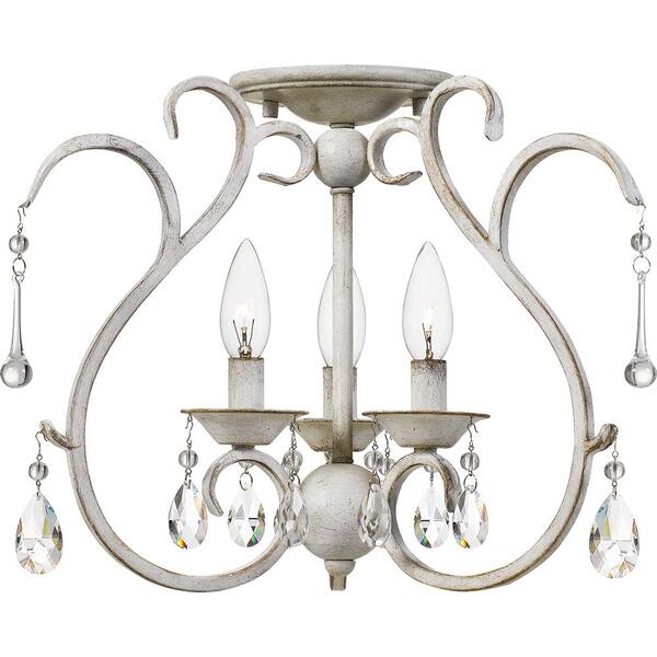 Quoizel Blanca 3 Light Antique White Semi Flush Mount Blc1716awh - Antique White Semi Flush Ceiling Lights Quoizel Blanca 3 Light Antique White Semi Flush Mount Blc1716awh - Antique White Semi Flush Ceiling Lights