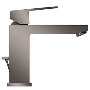 Eurocube Single-Handle Single Hole Mid-Arc 1.2 GPM Bathroom Faucet with Drain Assembly in Hard Graphite