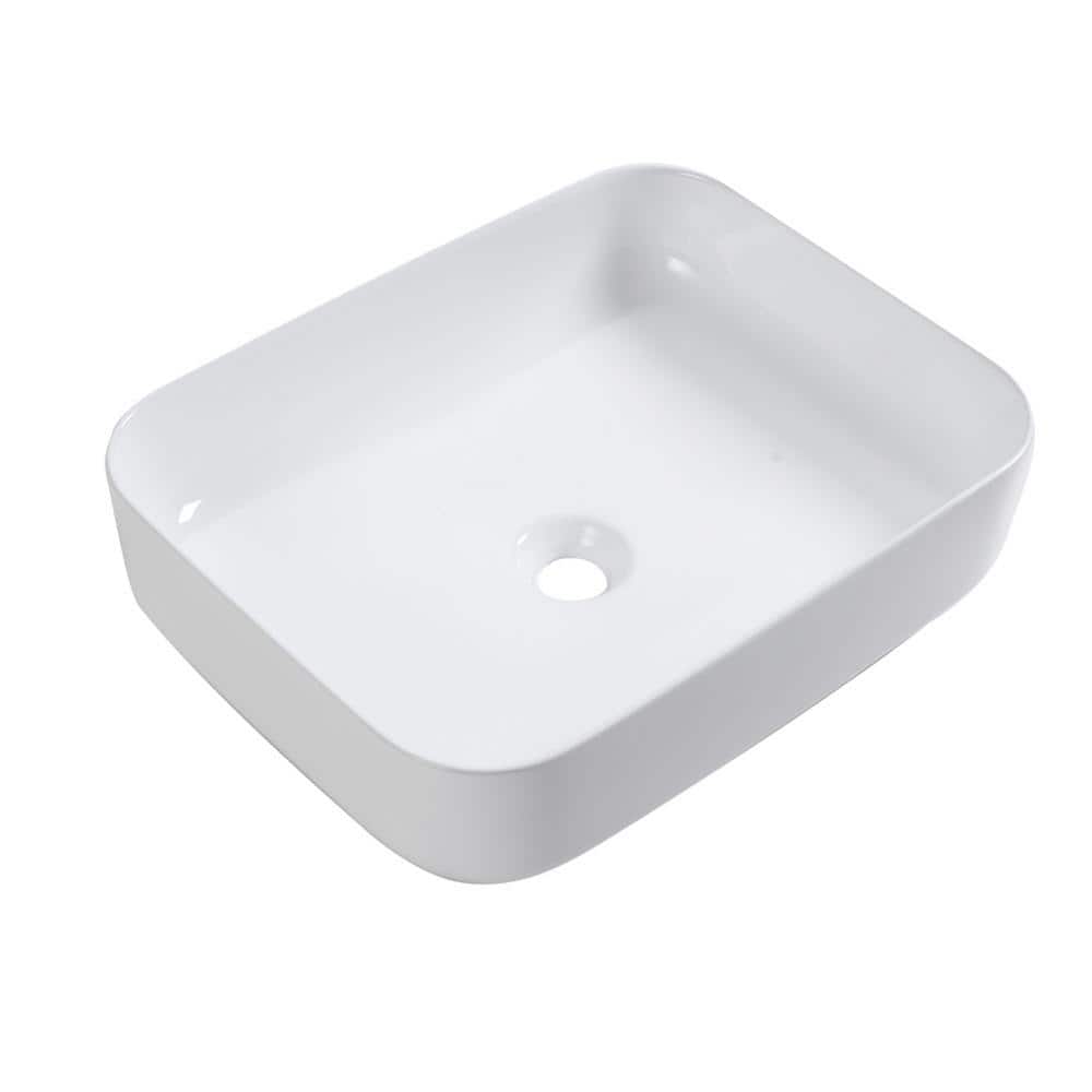 20 in. Rectangular Vessel Bathroom Sink in White Ceramic price history on PriceWatchPro