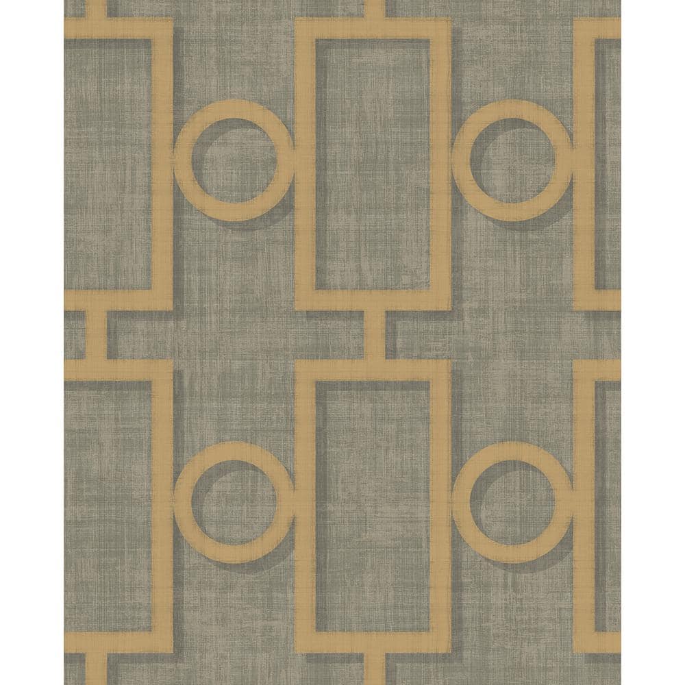 Seabrook Designs Adorn Geometric Metallic Gold and Charcoal Paper ...
