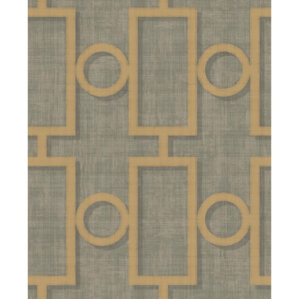 Seabrook Designs Adorn Geometric Metallic Gold and Charcoal Paper Strippable Roll (Covers 56.05 sq. ft.)