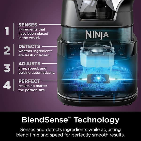 NINJA Detect Kitchen System Power 72 Oz. 10-Speed Black Blender Plus  Processor Pro with Blend Sense Technology - TB401 TB401 - The Home Depot