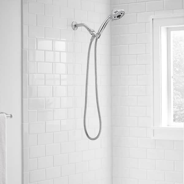 Lavmere 7-Spray 4.2 in. Single Wall Mount Handheld Adjustable Shower Head 1.8 GPM in Chrome