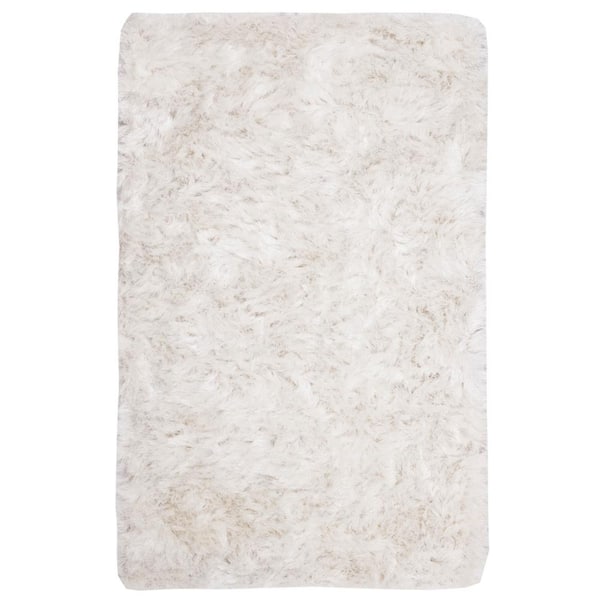 SAFAVIEH Ocean Shag Ivory Doormat 2 ft. x 3 ft. Solid Area Rug