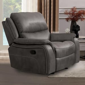 Dinne Dark Gray Polyester Power Recliner with Armrest